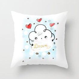 Cute cloud illustration - Dream Throw Pillow