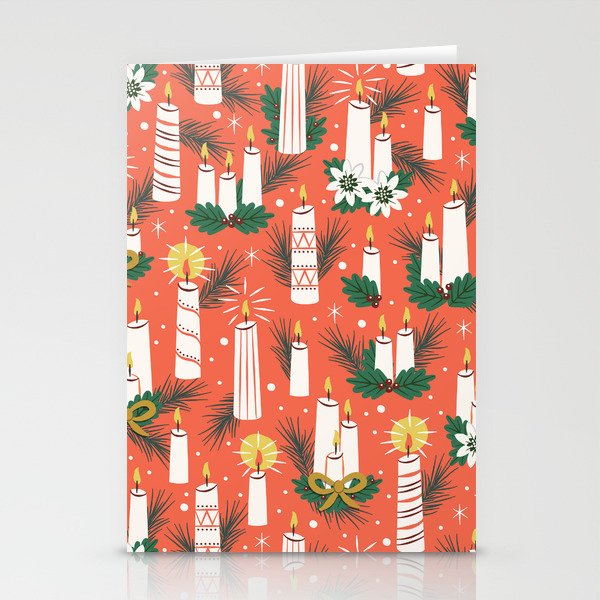 Vintage Christmas Candles Stationery Cards