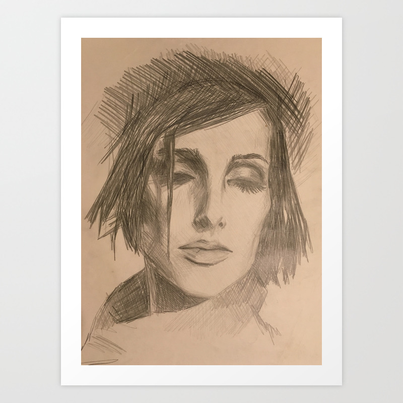 Home Decor Drawing A Woman Digital Art Living Room Decoration