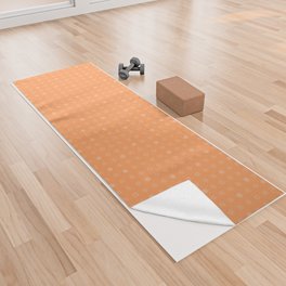 Orange Mid Mod Flower Polka Dots Yoga Towel