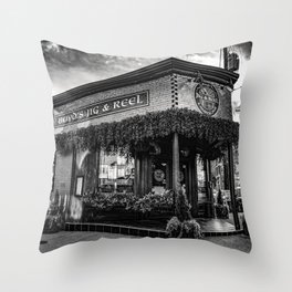 Boyds Jig and Reel - Black and White Throw Pillow
