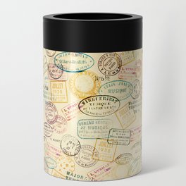 Stamps background Can Cooler