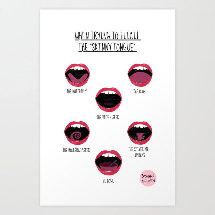 Trying the Skinny Tongue Art Print