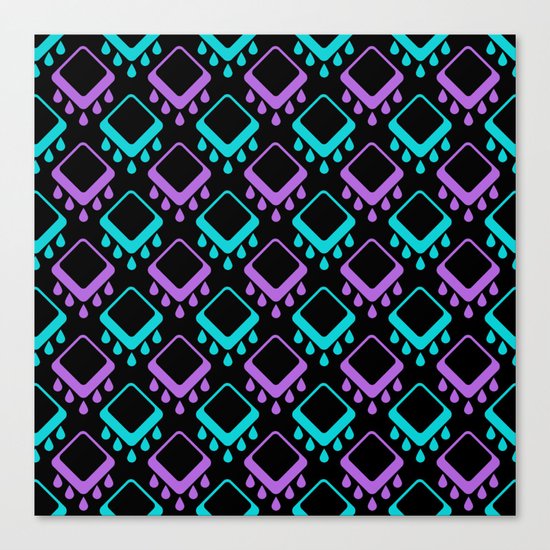 Abstract colorful geometric pattern . Black , Magenta , turquoise . Canvas Print