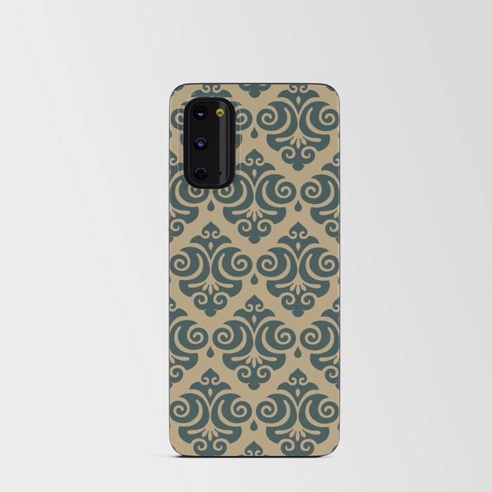 Victorian Modern Pattern in Forest Green and Gold Android Card Case