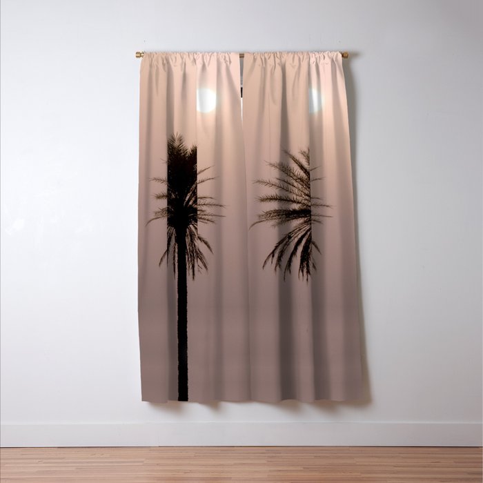 Misty Sunrise With Palm Tree Blackout Curtain By Annaki Misty Sunrise With Palm Tree Blackout Curtain By Annaki