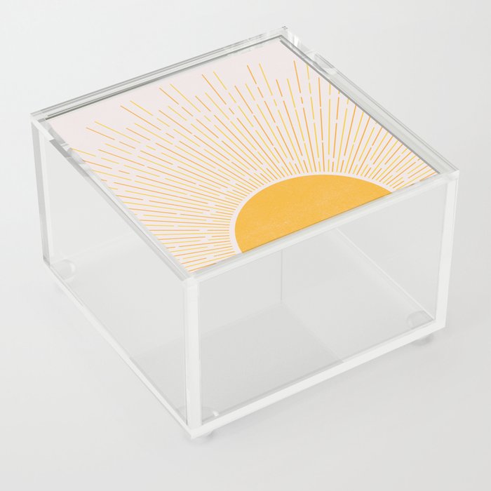 Sun Rise Art, Horizontal boho Sun Acrylic Box