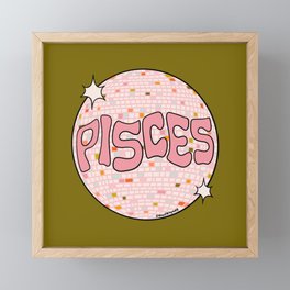 Pisces Disco Ball Framed Mini Art Print