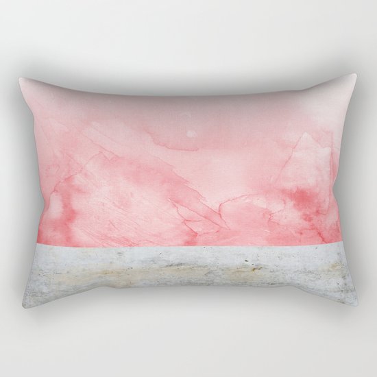Concrete and Pink Rectangular Pillow