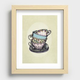 teacups Recessed Framed Print