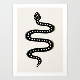 Minimal Snake - Black Art Print