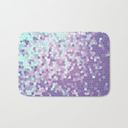 Aqua and Violet Purple Mosaic Bath Mat