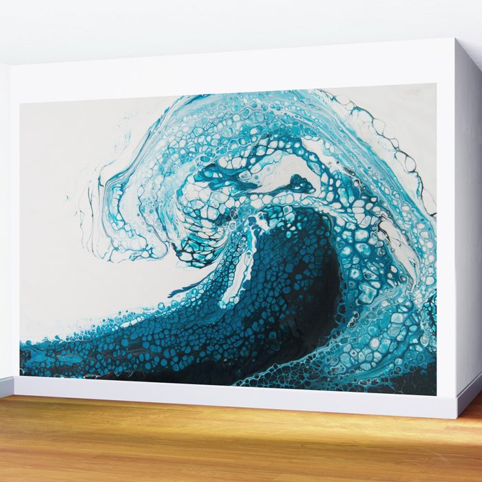 Ocean Wave Acrylic Pour Wall Mural by spydphotography ...