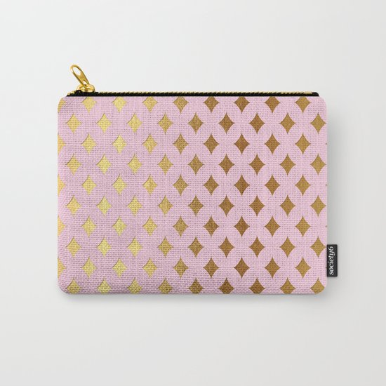 Queenlike- pink and gold elegant quatrefoil ornament pattern Carry-All Pouch