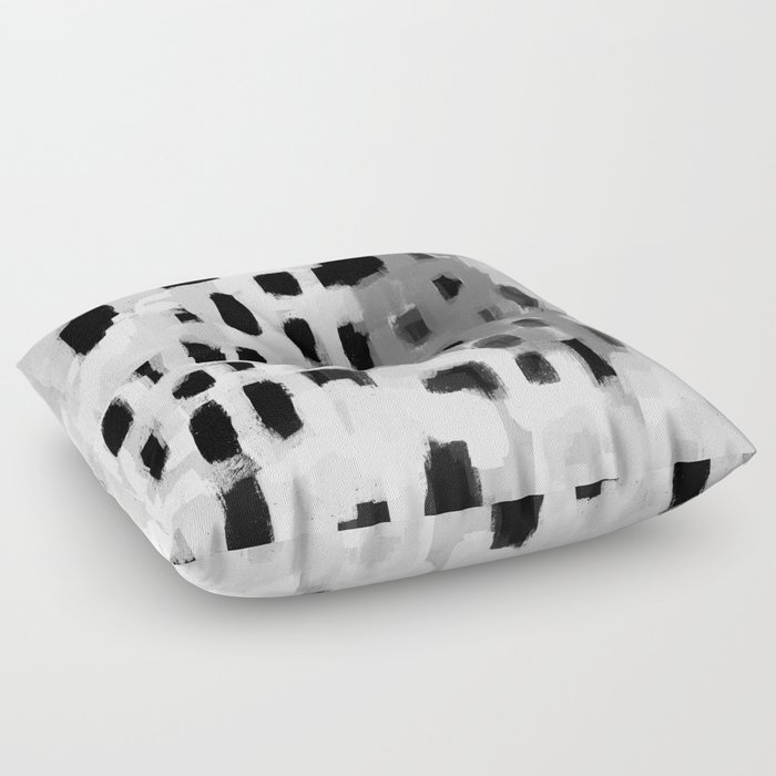 Rexa - abstract minimal modern grey black and white trendy home decor Floor Pillow