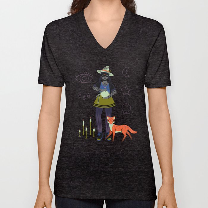 Witch Series: Crystal Ball V Neck T Shirt