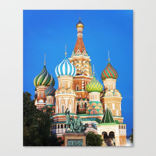 Colorful Moscow church Canvas Print
