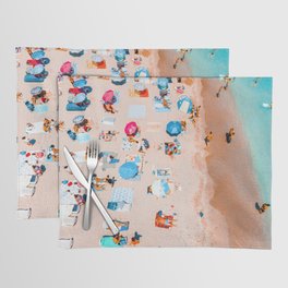 Coastal Sandy Beach Print, Aerial Beach, Aerial Bondi Beach, Ocean Waves, Waves Print, Sea Print, Modern Home Decor, Art Print Placemat