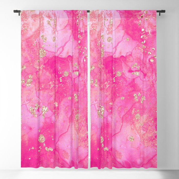 Pink & Rose Gold Fantasy Blackout Curtain