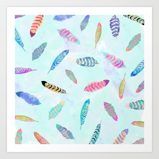 Swimming Feathers Art Print