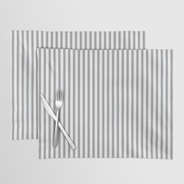 Farmhouse Ticking Stripes in Gray Placemat