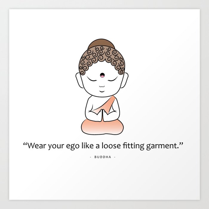 Cute little Buddha with inspiring quote Art Print by Shawlin