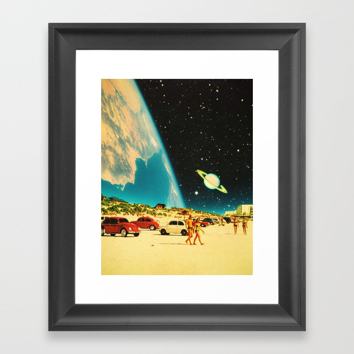 Galaxy Beach Framed Art Print