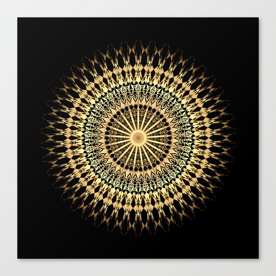 Black Gold Mandala Canvas Print