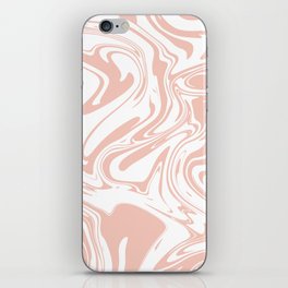 Liquid Contemporary Abstract Simone Pink and White Swirls - Pink Retro Liquid Swirl Pattern iPhone Skin