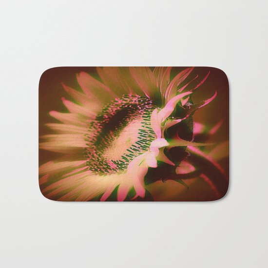 Painterly Glowing Sunflower Bath Mat
