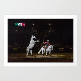 Australian horse trainer Dan James shows off his charges -- and his own equestrian skill -- at the M Art Print | Declaration, America, Horsetrainers, Russianroulette, James, Poster, Frame, Artprint, Wagner, Painting 