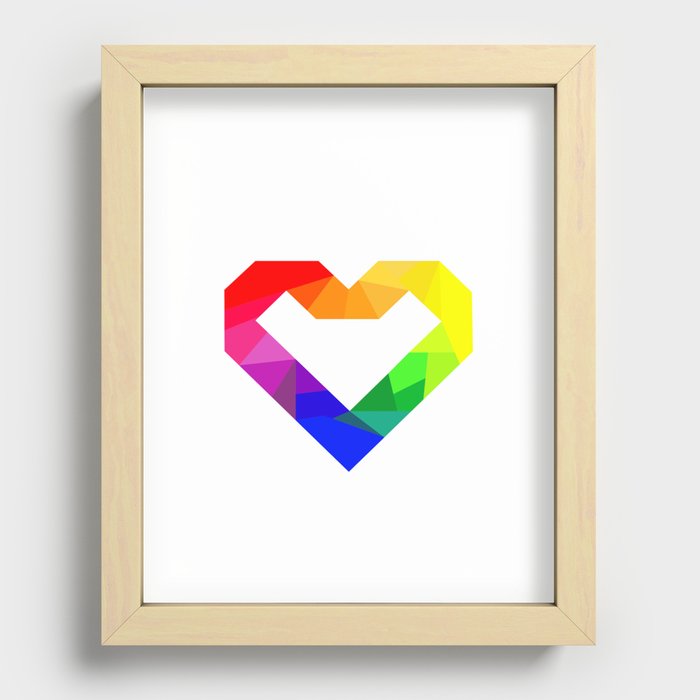 LGBT heart Recessed Framed Print