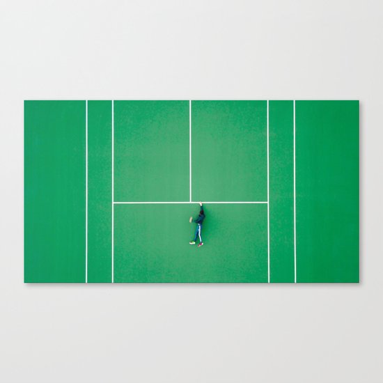 Tennis court green Canvas Print