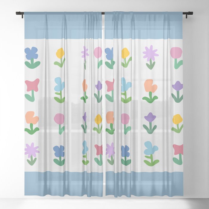 Botanical flower collection 5 Sheer Curtain