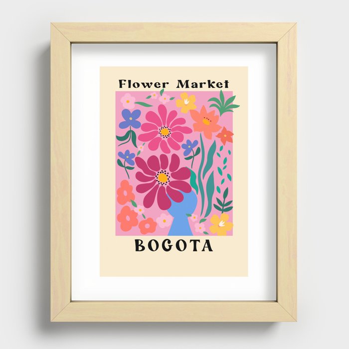 Flower Market Bogota Recessed Framed Print