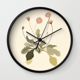 botanical flower simple illustration Wall Clock