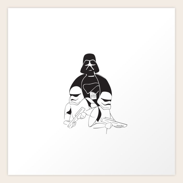 Minimalist Darth Vader And Stormtroopers Art Print By Mm Artdept