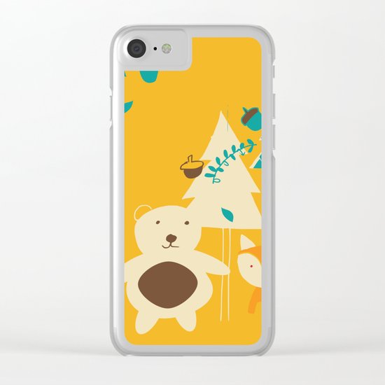 Woodland Christmas friends Clear iPhone Case