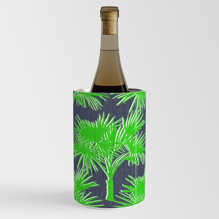 Palm Springs Silhouette Kelly Green on Navy Wine Chiller