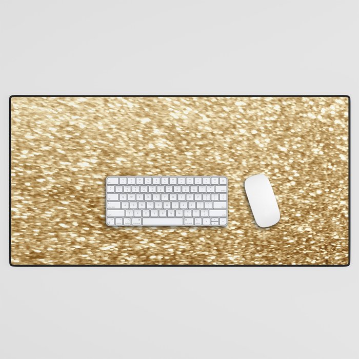 Gold glitter Desk Mat