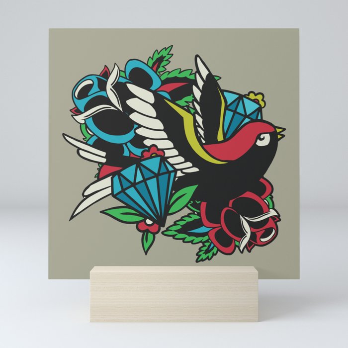 Bird Traditional Tattoo  Mini Art Print