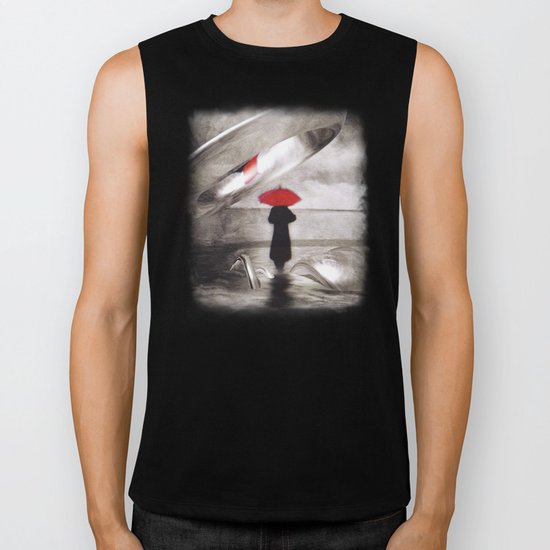waiting in the sea, intervention Biker Tank