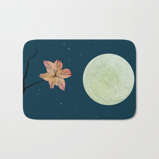 Moonlit Flower Bath Mat