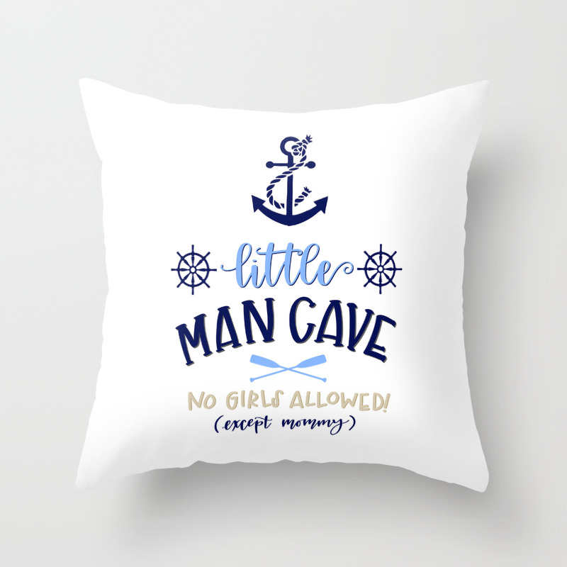 Little Man Cave Nautical Throw Pillow By Juneandlucy Society6