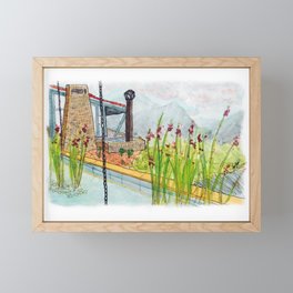 House by the mountains Framed Mini Art Print