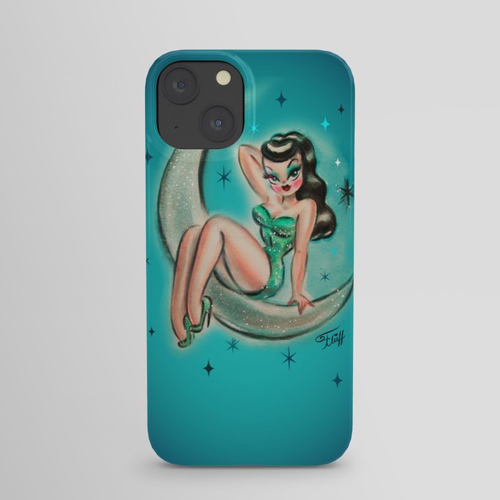 Glamour Girl on the Moon iPhone Case