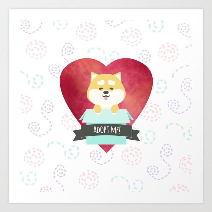 Pop Up Shiba Inu From The Box Art Print