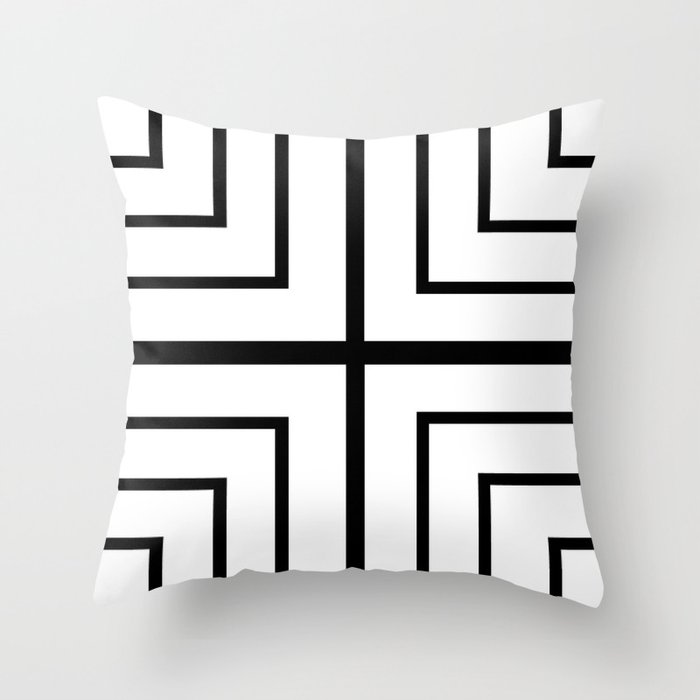 Square - Black and White Throw Pillow