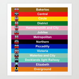 London Underground Subway Lines Art Print