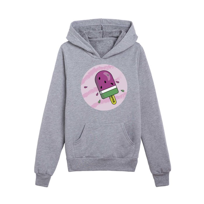 Yummy Watermelon Ice Cream Bar Kids Pullover Hoodie